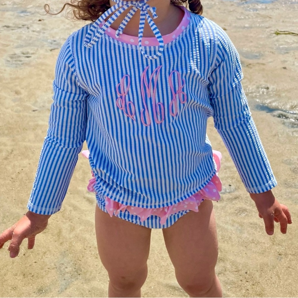 Ruffle Butts Seersucker Rash Guard
